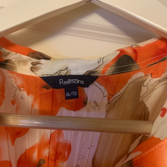 Blouse red/orange flowers - Picture 2 of 3